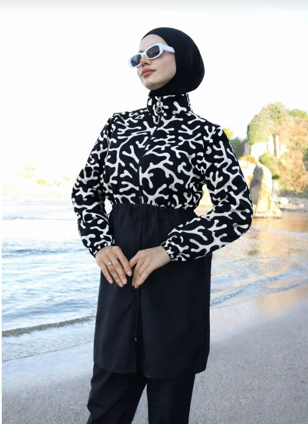 new ats Fully Covered Patterned Hijab Conservative Swimsuit 3-Piece Set
Parachute Fabric