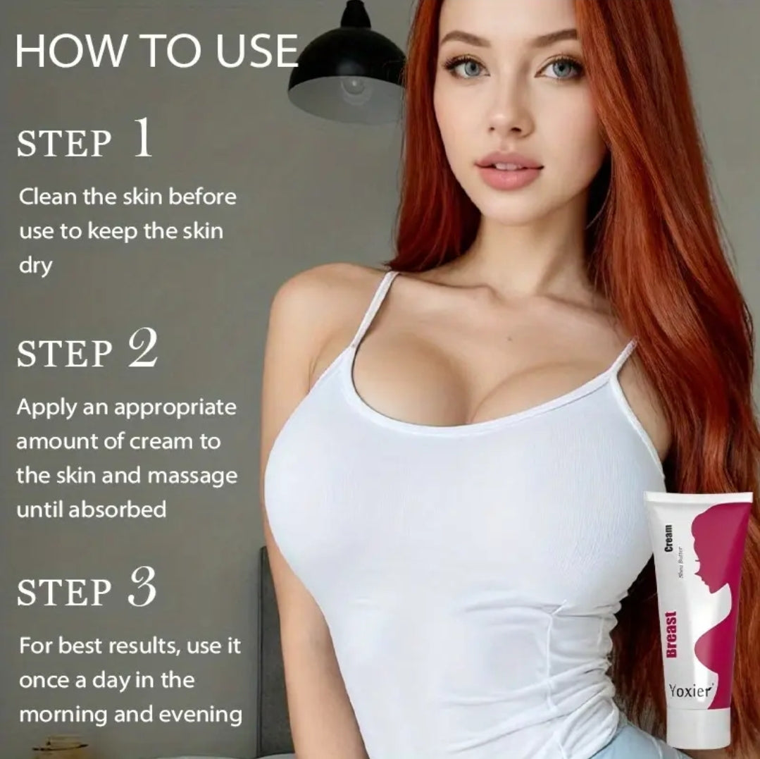 YOXIER Women'S Breast Firming Cream - Hydrating & Smoothing with Hydrolyzed Collagen & Vitamin E, for All Skin Types, Chest & Body Care, Moisturizing & Smooth, Cream, Sleek Tube Design, Skincare Product, Skincare Lovers