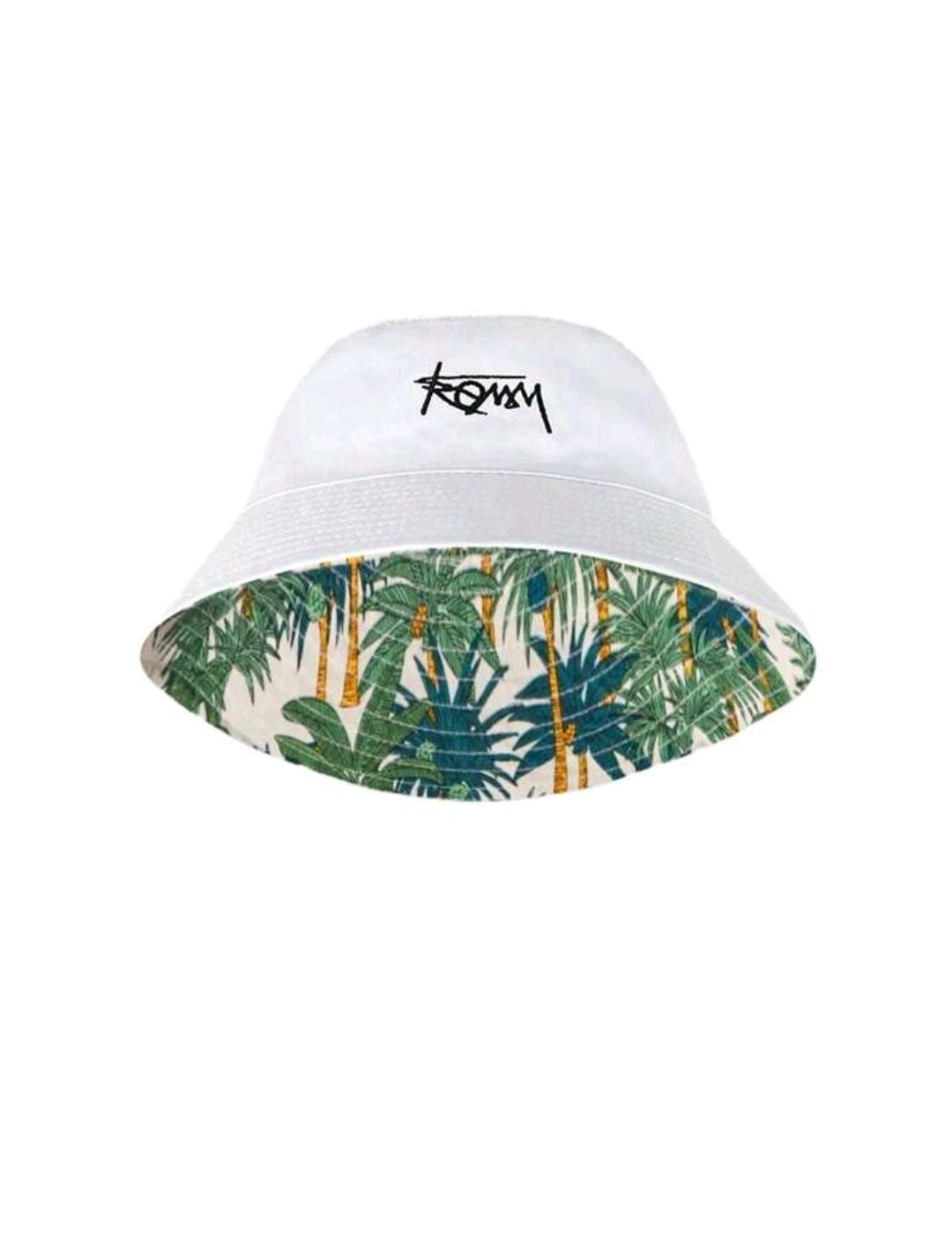 1pc Unisex Wide Brim Bucket Hat, Korean Style Letter Embroidery, Reversible Outdoor Sun Hat