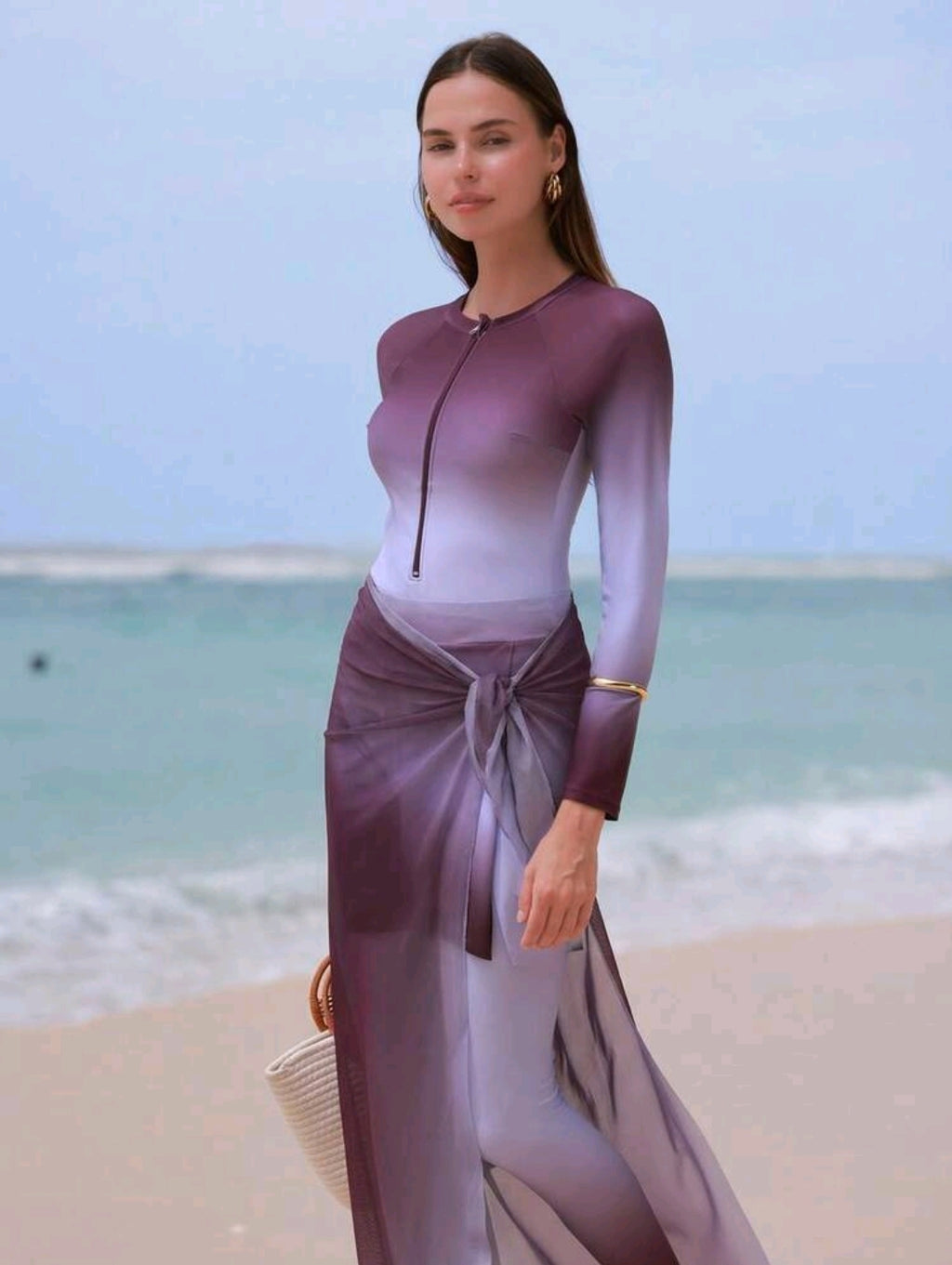 Swim Shayni Women's  Summer Ombre Modest Women Elegant Vacation Swimwear Set