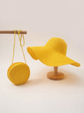 2pcs/Set Women Wide Brimmed Straw Hat And Bag Set For Beach