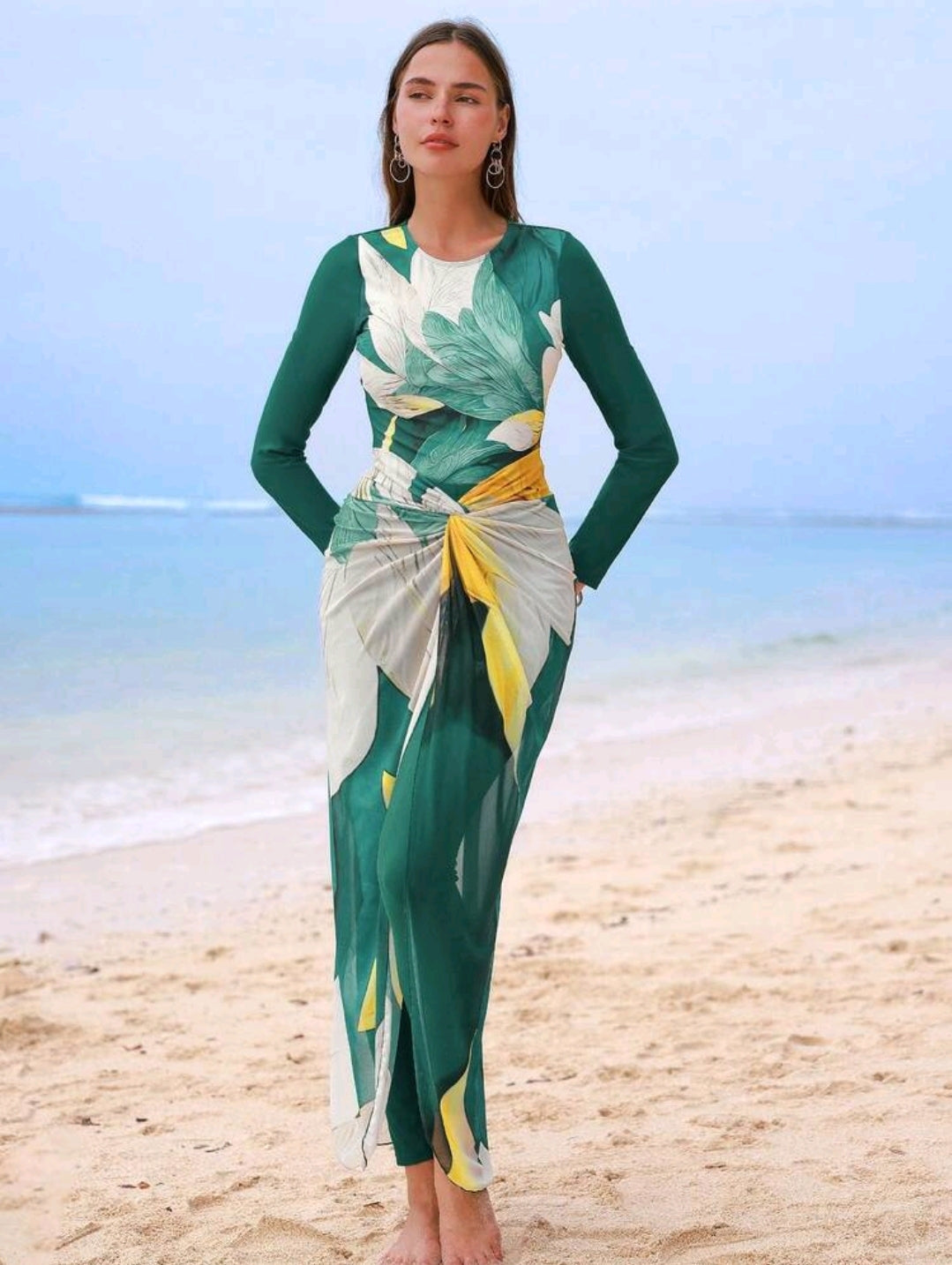 Swim Mulvari Swim Shayni Summer Beach Women's One-Piece Swimwear SetArabic Clothing