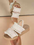 Women's Summer Wedge Sandals, Thick Sole Low Heel Open Toe Criss-Cross Strap Tassel Fringe Sandals, Brown, Beige, Suitable For Outdoor, Beach, Travel, Mix And Match, White