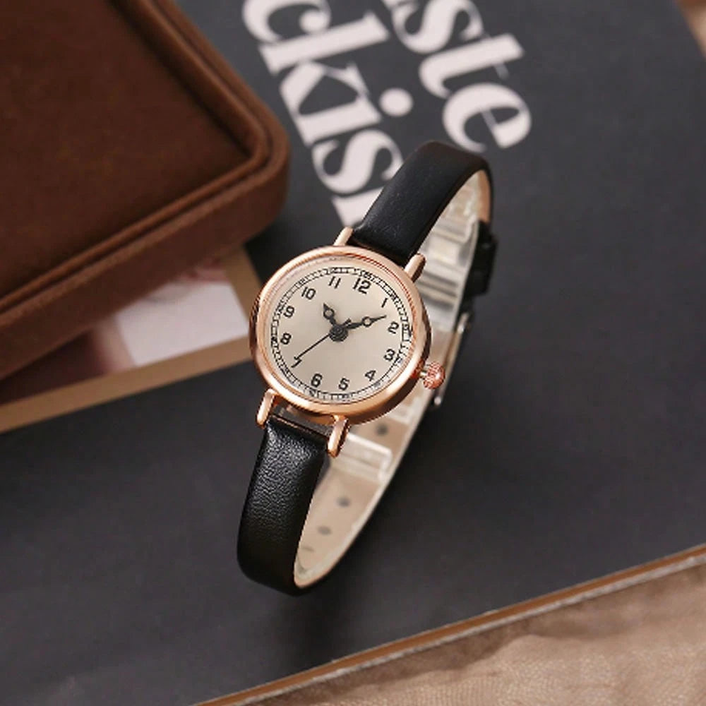 1pc Retro Vintage Women's Watch, High-Quality Student Style, Lightweight Luxury British Small Dial Quartz Watch For Ladies
