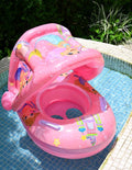 1pc Kids Swimming Pool Inflatable Seat Chair, Cute Floating Swim Ring With Handles, Children Learning Swimming Pool Bath Tub Inflatable Car/Boat Shaped Swim Ring, Underarm Floating Ring, Summer Swimming With Steering Wheel And Sunshade