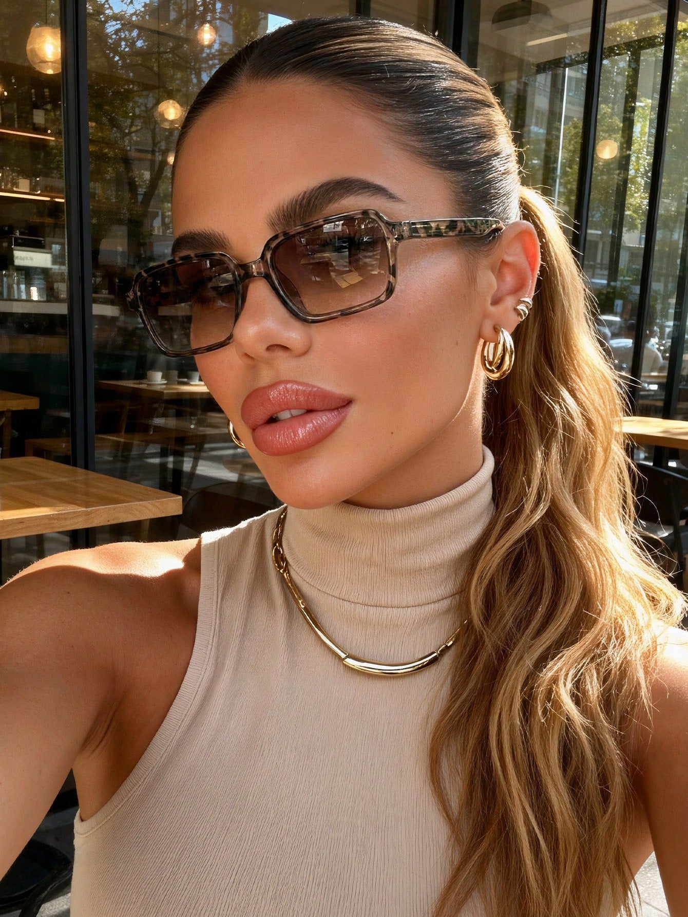 1 Pair Classic Retro Small Oval Plastic Frame Sunglasses, European And American Retro Style Sunglasses, For Women, UV Protection