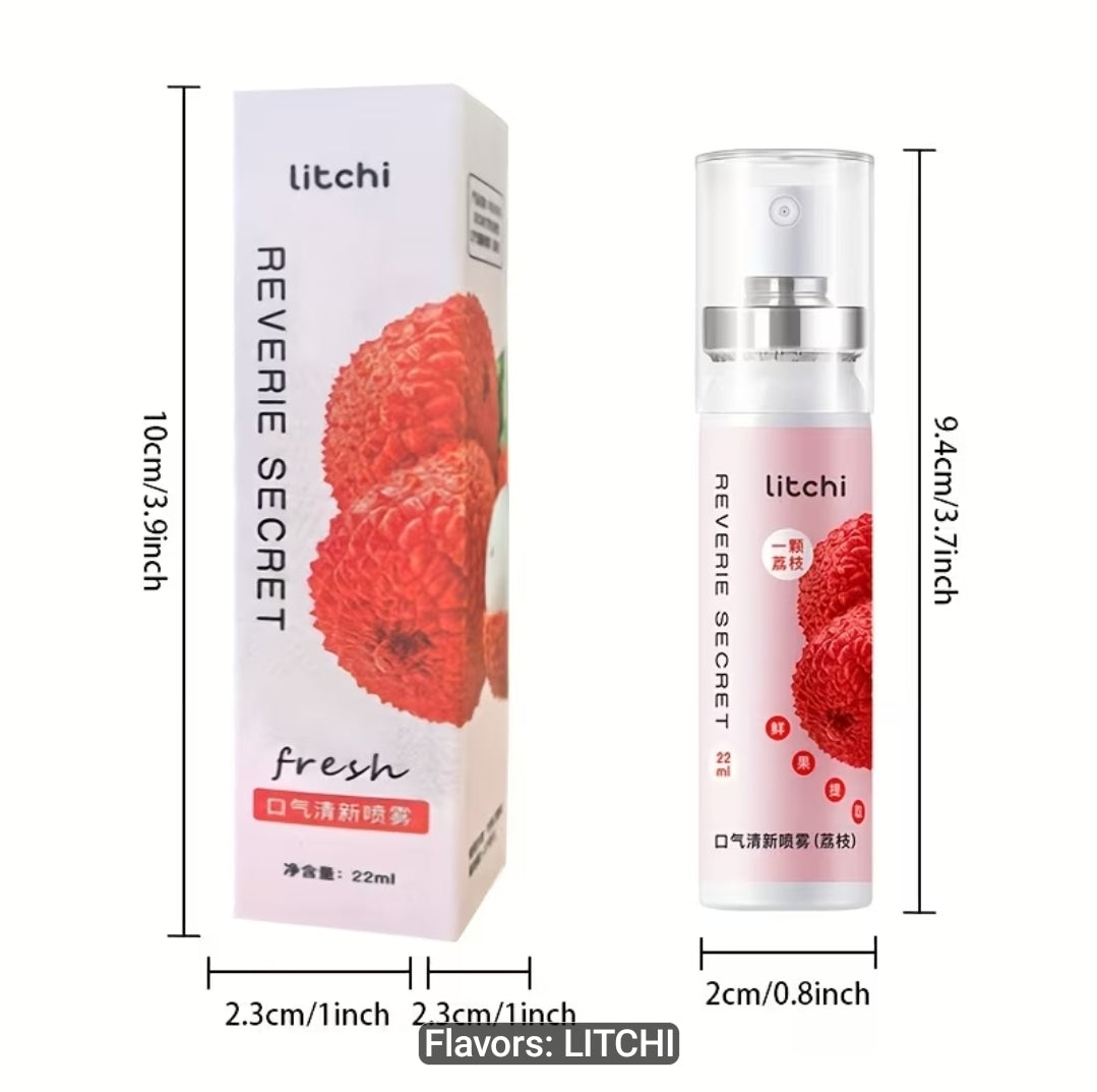 Lychee Flavored Oral Spray, Fresh Breath, Long-Lasting Fragrance