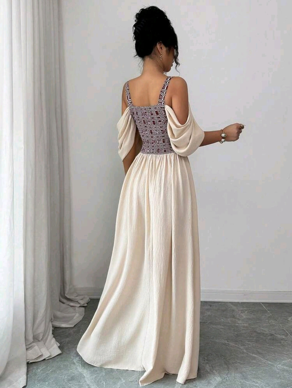 Elenzga Elegant Romantic Delicate Women's Dress, Spaghetti Strap Sexy Print A-Line Vacation
